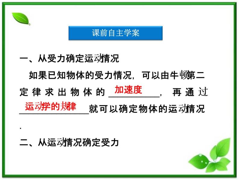 高一物理培优人教版必修1课件 第4章第六节《用牛顿运动定律解决问题（一）》04