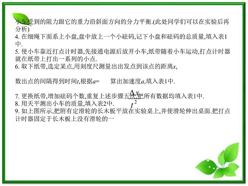 高一物理课件 4.2《实验:探究加速度与力、质量关系》(新人教版必修1)第7页
