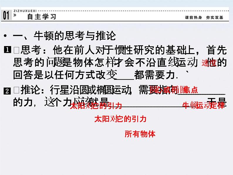 高一物理:(新人教必修二)6.2《太阳与行星间的引力》课件1第4页