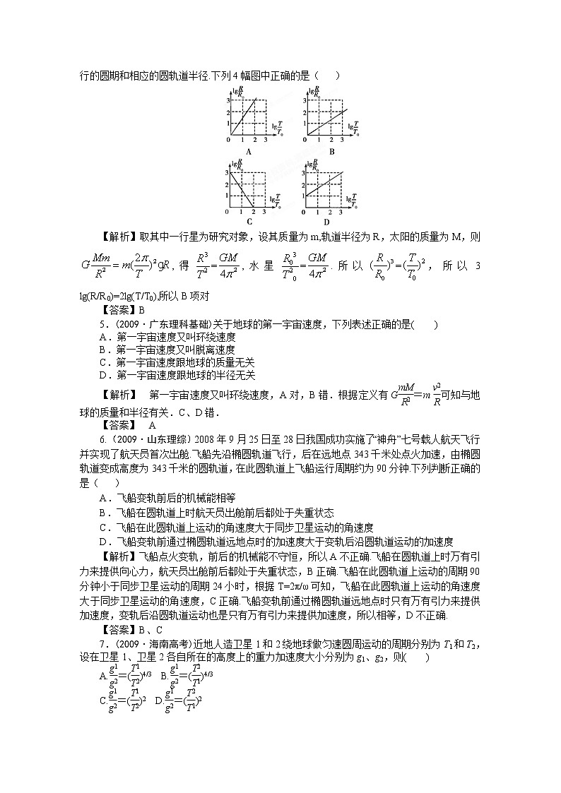 【挑战真题】高考物理总复习(人教版)第6章第3讲 万有引力定律及其应用第2页