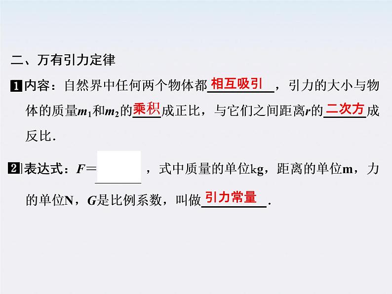 高一物理:(新人教必修二)6.3《万有引力定律》课件805