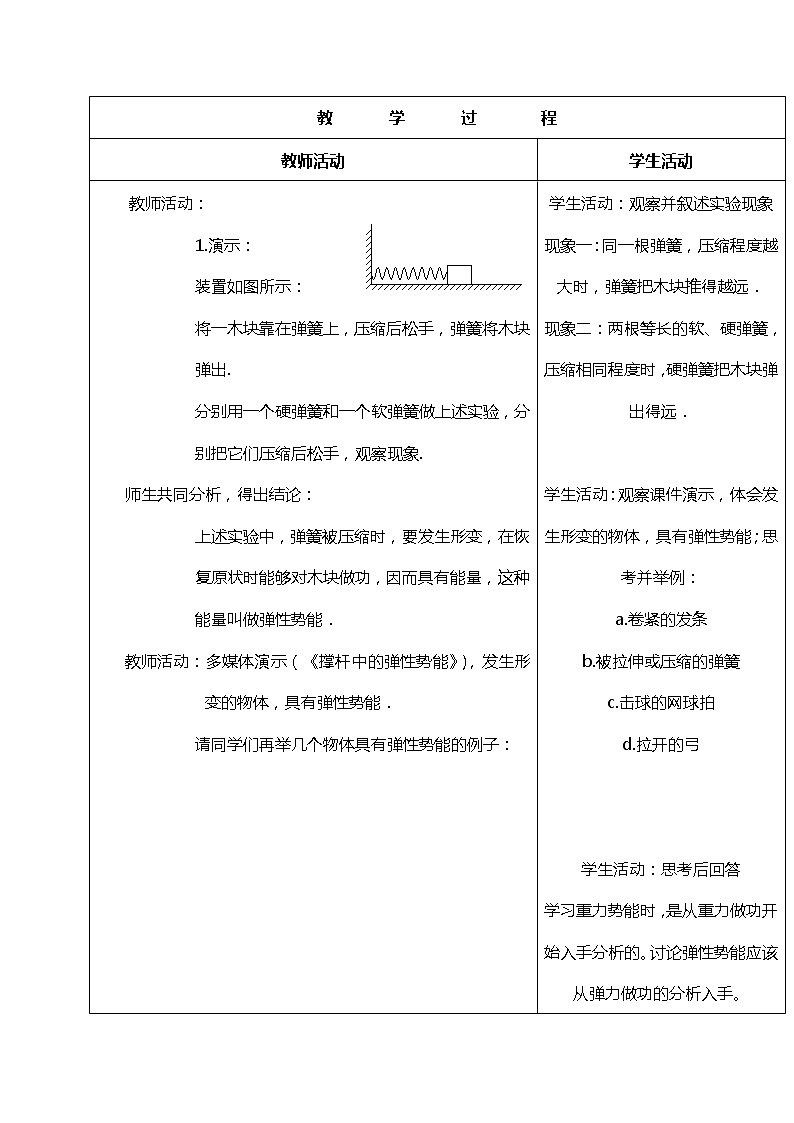 山东省郯城三中高一物理教案:7.5《探究弹性势能的表达式》2(人教版必修2)02