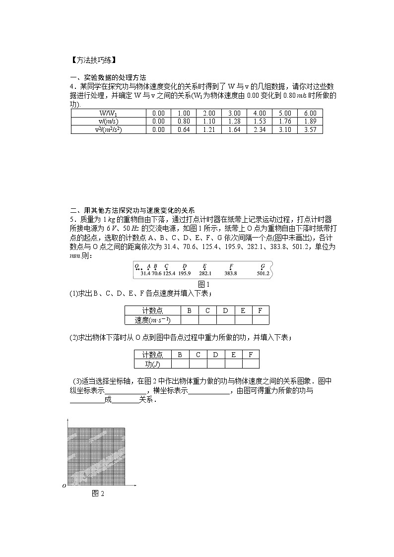江苏省赣榆县海头高级中学高一物理必修27.6《实验:探究功与速度变化的关系》学案(人教版必修2)02