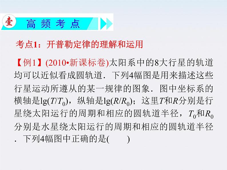 届高三物理一轮复习课件(人教版):第4章 第4节 万有引力 天体运动第3页