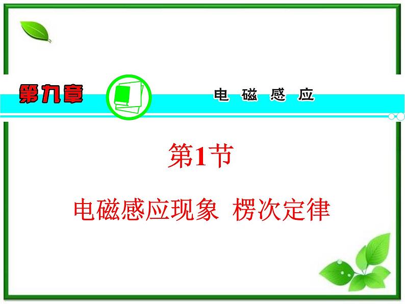 【精品】届高三物理一轮复习课件(人教版):第4章 第3节 电磁感应现象 楞次定律第1页