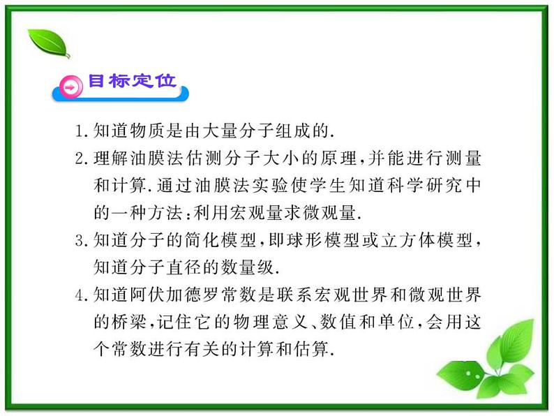 【新品】高二物理课件 7.1 《物体是由大量分子组成的》 (人教版选修3-3)02