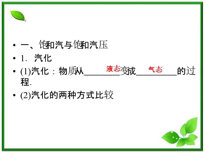 同步备课物理3-3,人教版 9.3《饱和汽与饱和汽压 》9.4《物态变化中的能量交换》课件105