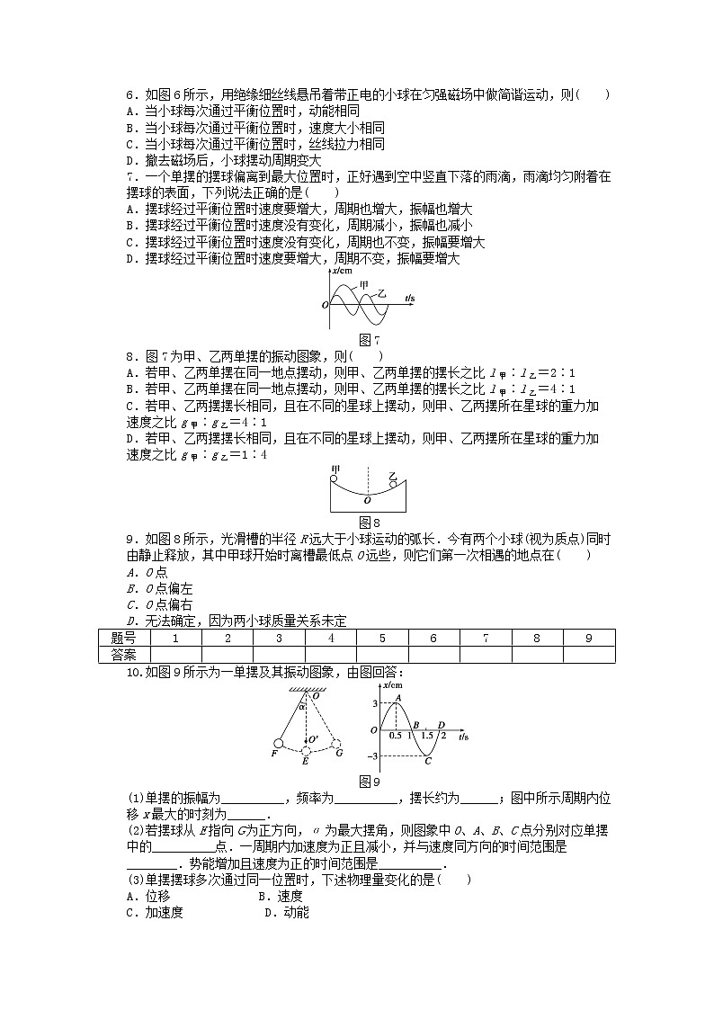 高中物理 11.4《单摆》每课一练 (新人教版选修3-4)02