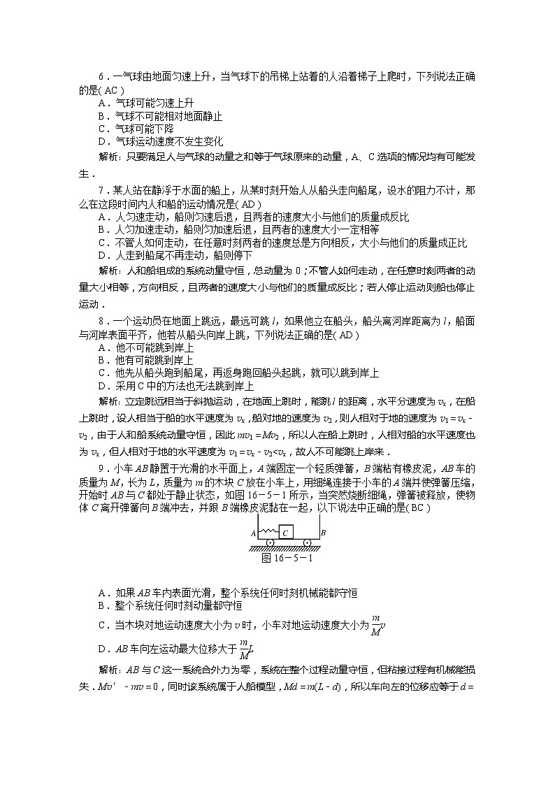 高二物理课后巩固训练: 第16章 5 《反冲运动 火箭》 (新人教版选修3-5)第2页
