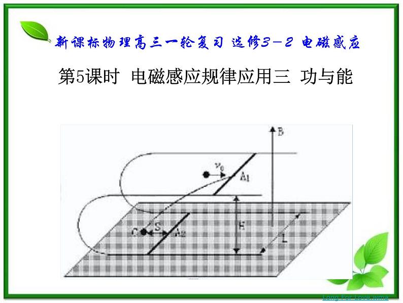 吉林省长春市第五中学高三物理课件《电磁感应》--电磁感应》规律应用三 功与能(新人教版)第1页