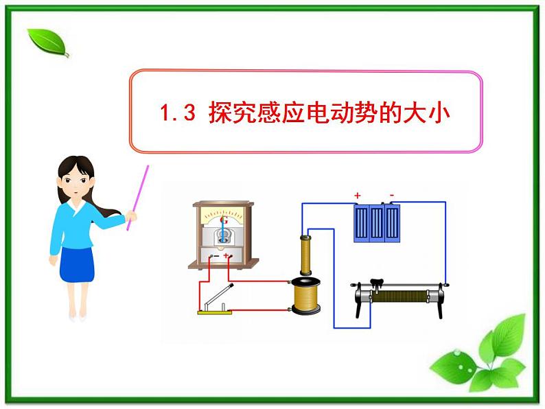 2012高中物理:1.3《探究感应电动势的大小》课件(人教版选修3-2)第1页