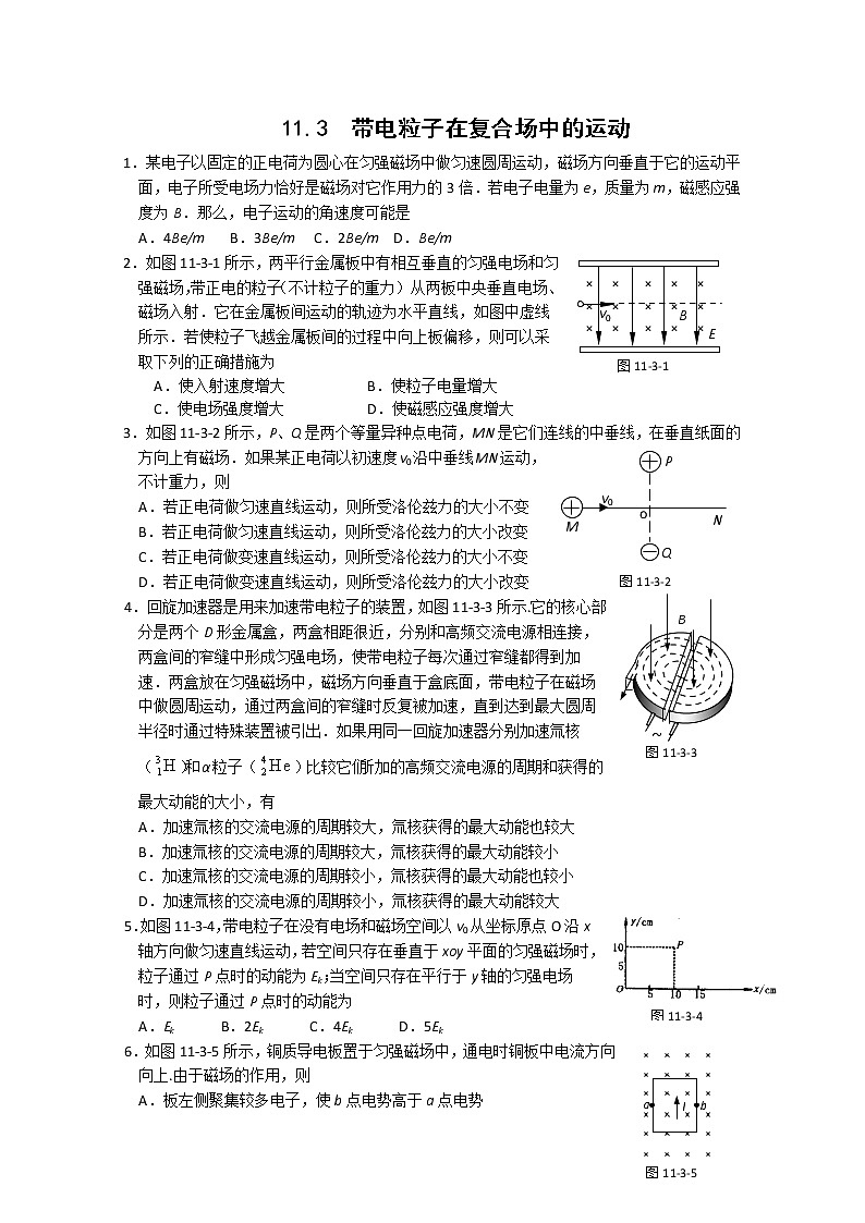 2010届高三一轮复习物理精品资料:学案《带电粒子在复合场中的运动》01