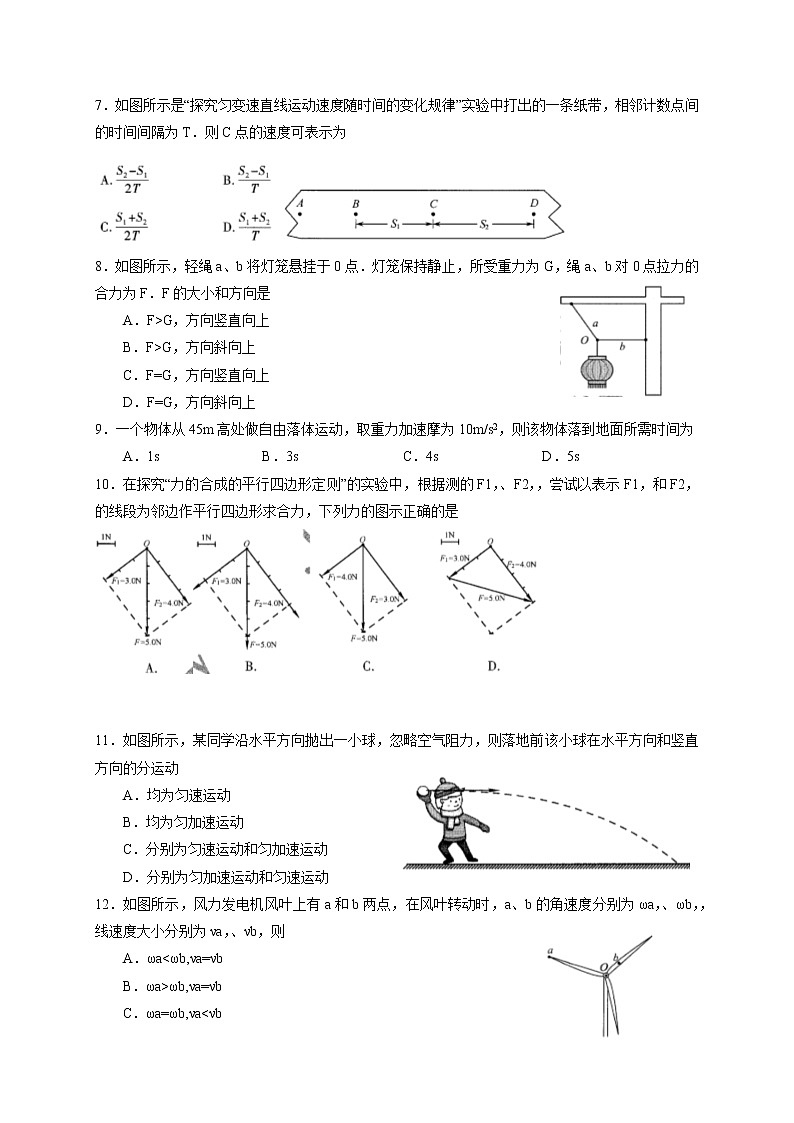 2020年江苏省普通高中学业水平合格性考试物理(样卷及答案)第2页