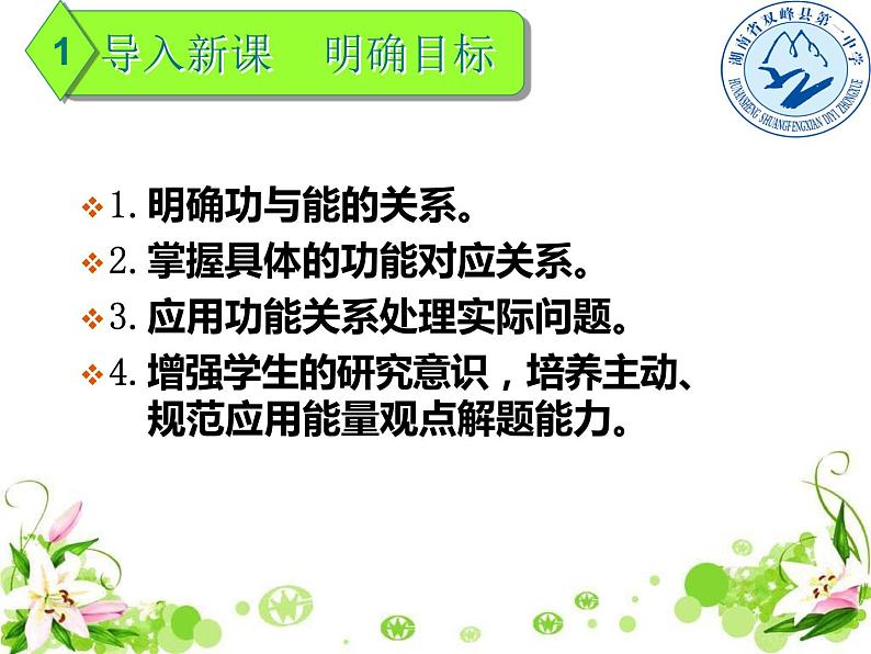 人教版(新课标)高中物理必修二第七章机械能守恒定律——功能关系 复习课件PPT02