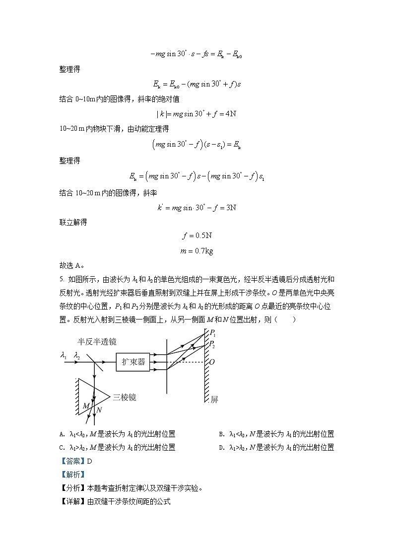 2021年湖北省普通高中學(xué)業(yè)水平選擇性考試物理試題（湖北卷）（解析版）第3頁