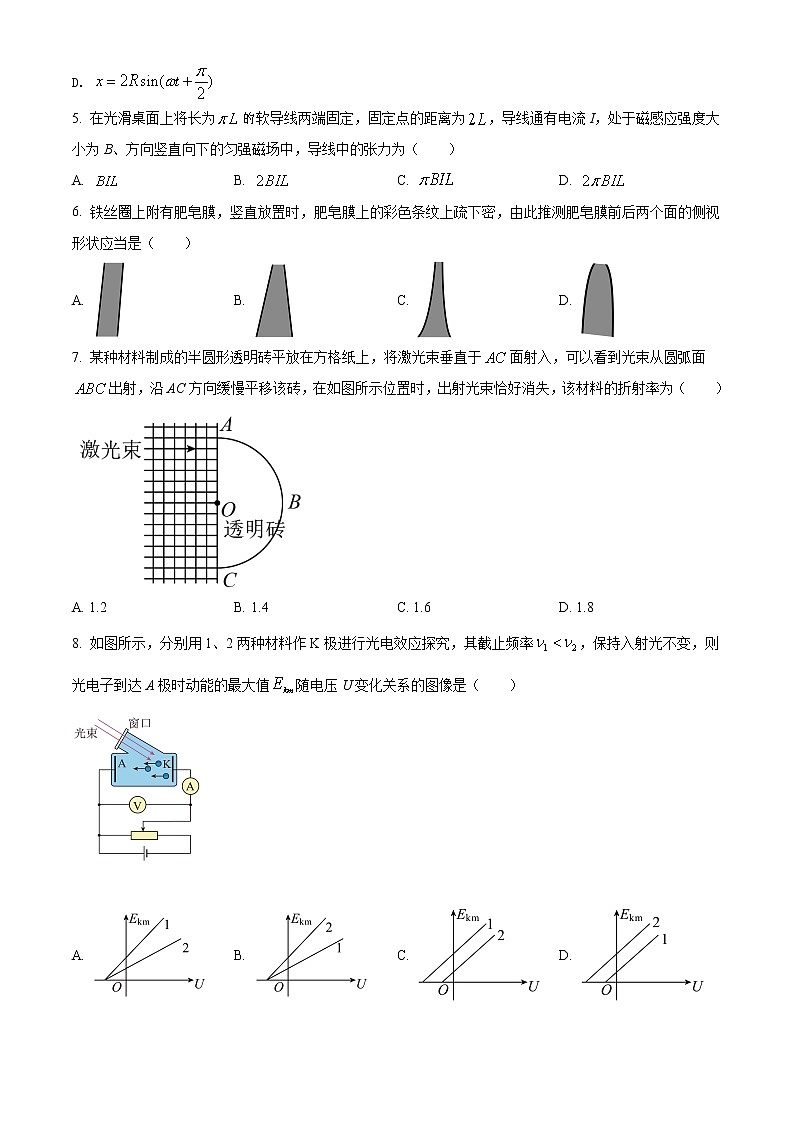 2021年江蘇省普通高中學(xué)業(yè)水平選擇性考試物理試題（原卷版）第2頁(yè)