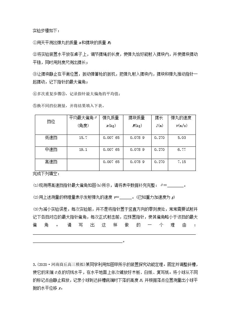 2022届高考物理一轮复习专题突破:训练力学创新型实验(含答案与解析)02