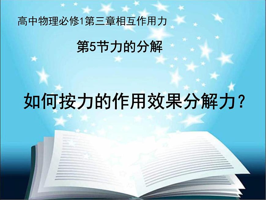 人教版(新課標(biāo))高中物理必修一第三章相互作用——力的分解課件PPT第1頁
