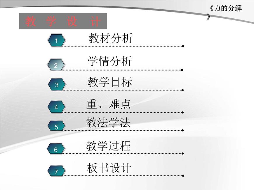 人教版(新課標(biāo))高中物理必修一第三章相互作用——力的分解說(shuō)課課件第2頁(yè)