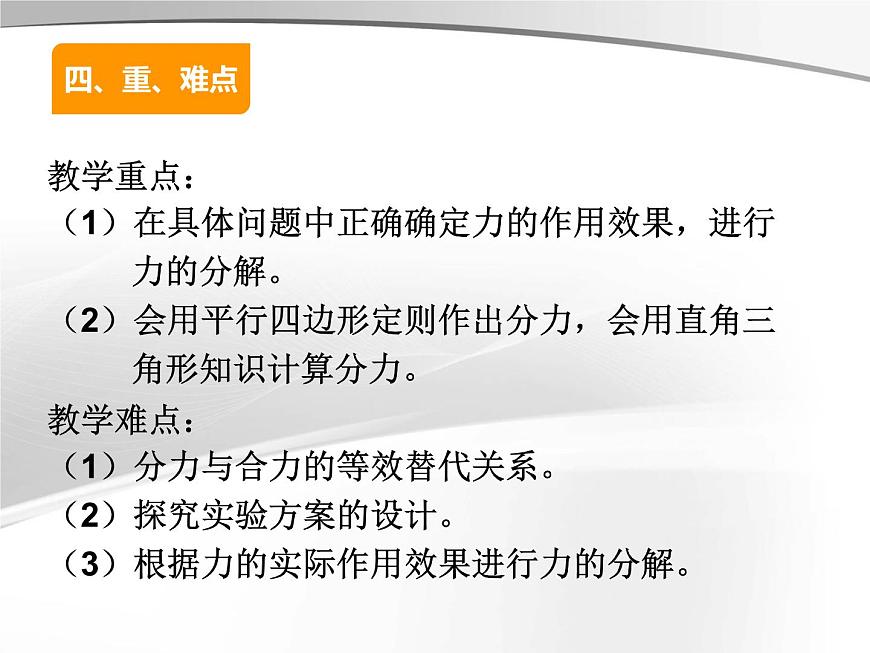 人教版(新課標(biāo))高中物理必修一第三章相互作用——力的分解說(shuō)課課件第6頁(yè)