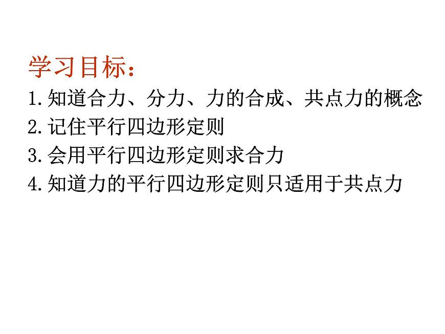 人教版（新課標(biāo)）高中物理必修一第三章相互作用——力的合成 課件第2頁(yè)