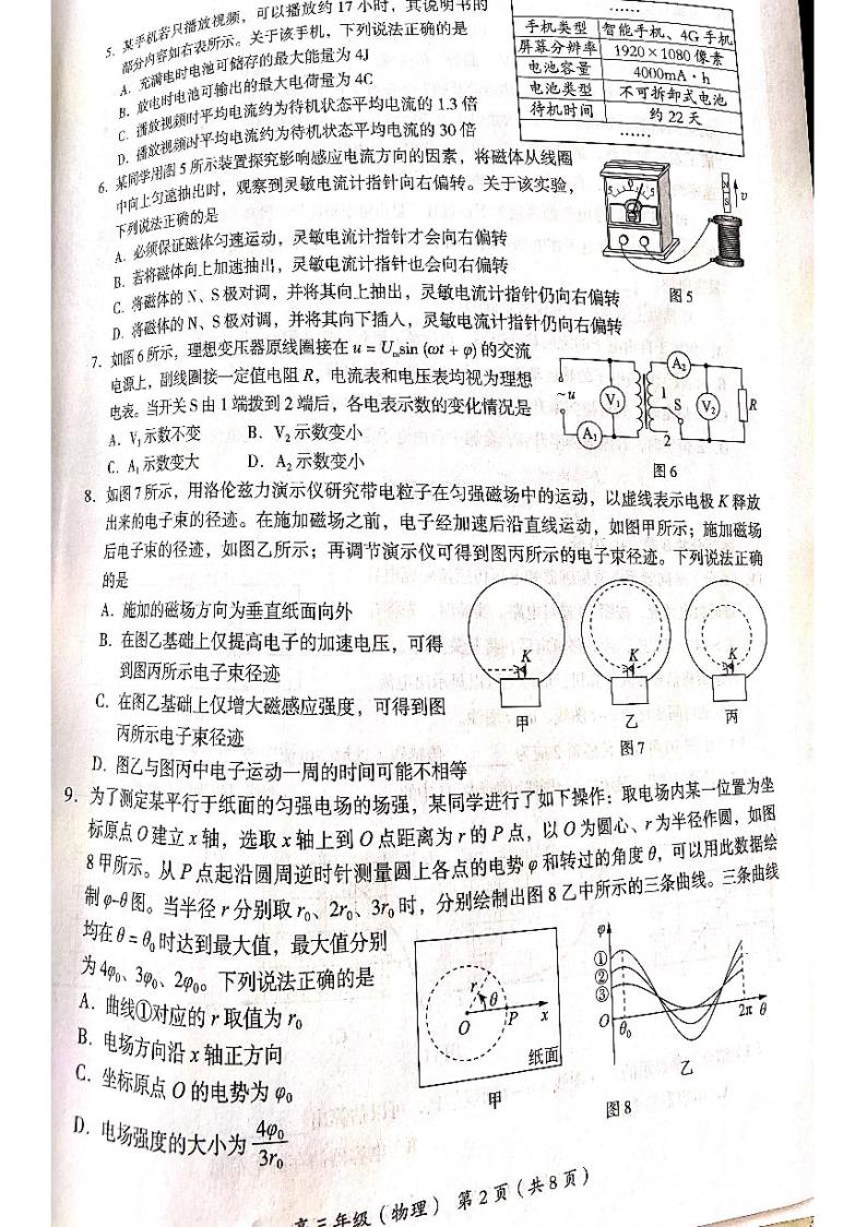 北京市海淀区2022届高三上学期期末考试物理试题扫描版无答案02