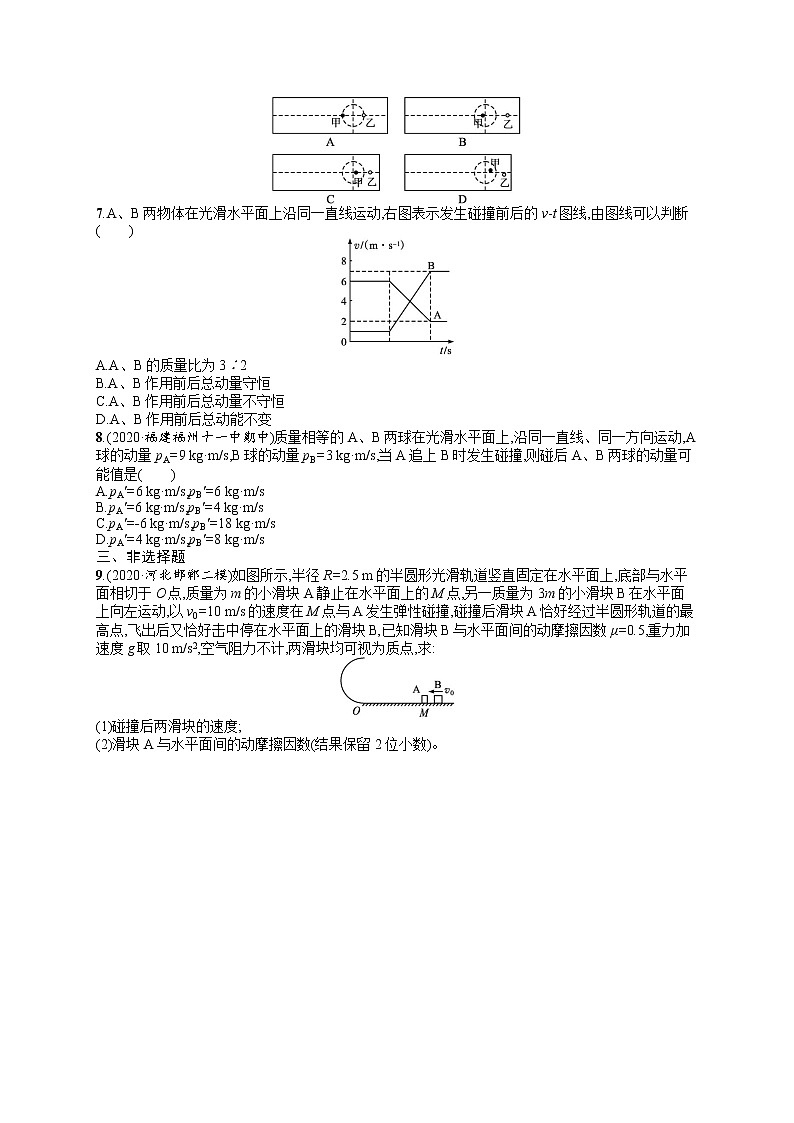 人教版新高考物理一轮总复习训练题动量守恒定律及其应用02