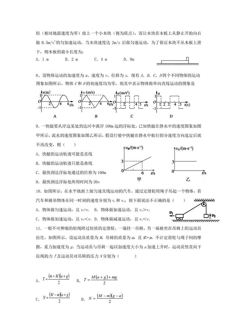 2017-2018学年广东省湛江市第一中学高一上学期期末考试物理卷 PDF版第2页