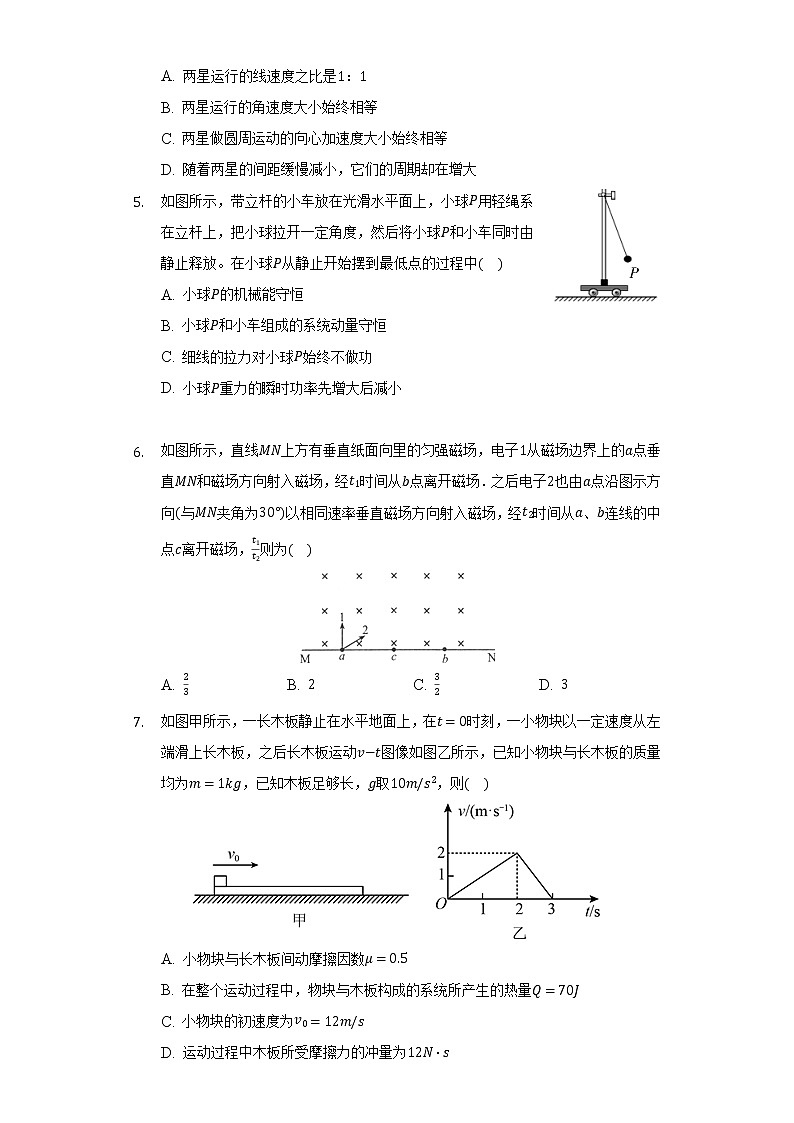 2021-2022學(xué)年四川省瀘州市瀘縣高三（上）期末物理試卷第2頁