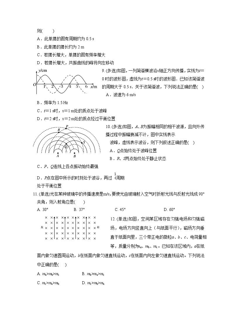 山西省运城市芮城中学2021-2022学年高二下学期开学摸底考试物理试题无答案03