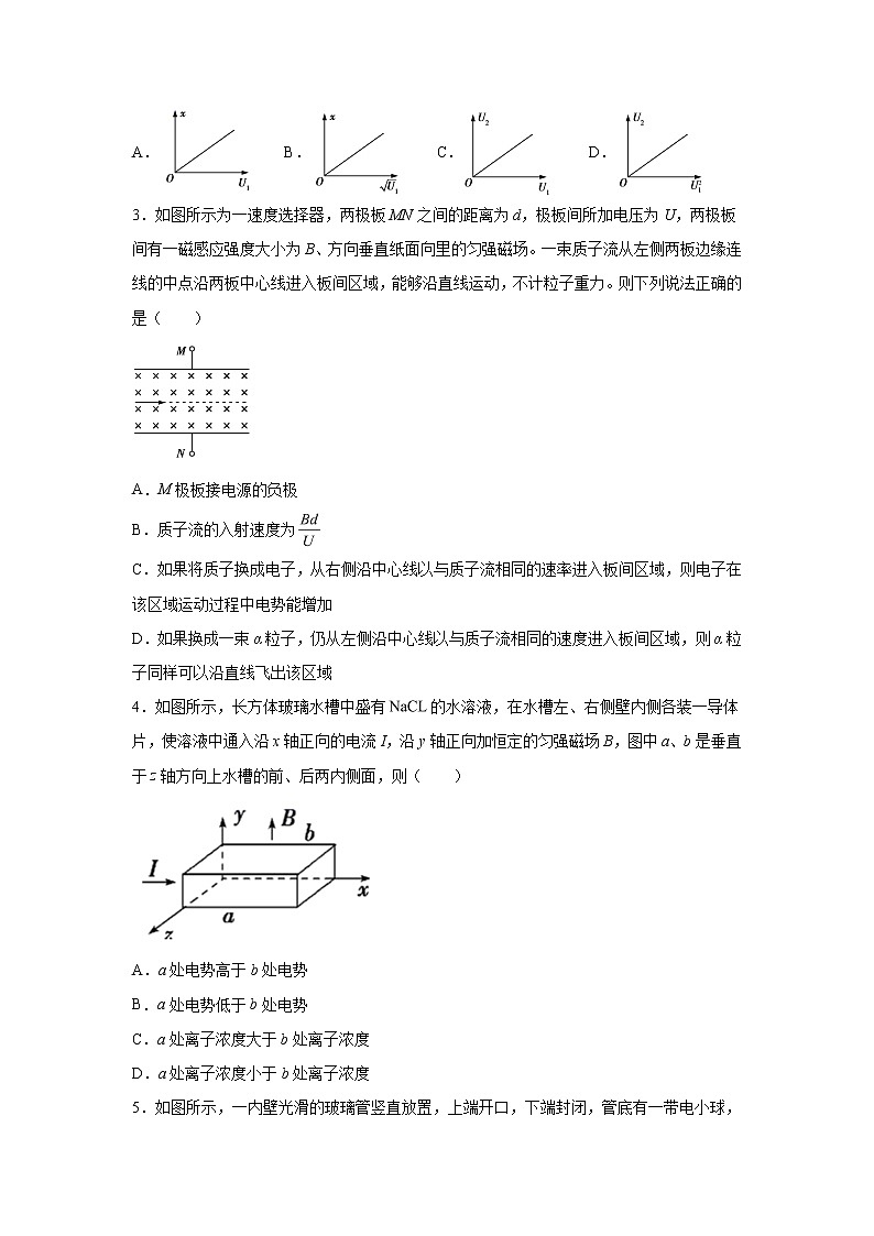 2021-2022学年高中物理新粤教版选择性必修第二册 1.4洛伦兹力与现代技术 课后作业(解析版)02