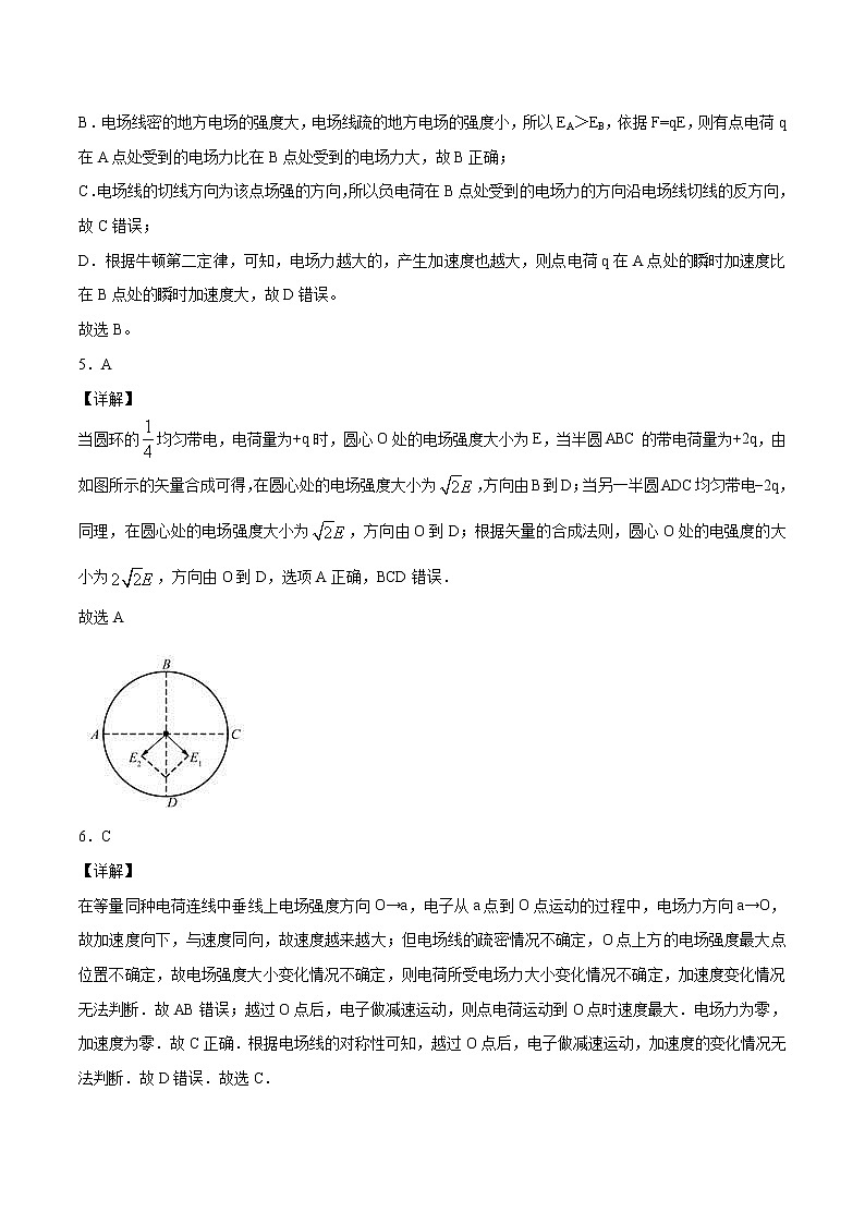 第九章 静电场及其应用 全章考点基础巩固达标检测卷 参考答案 高中物理新人科版必修第三册第2页