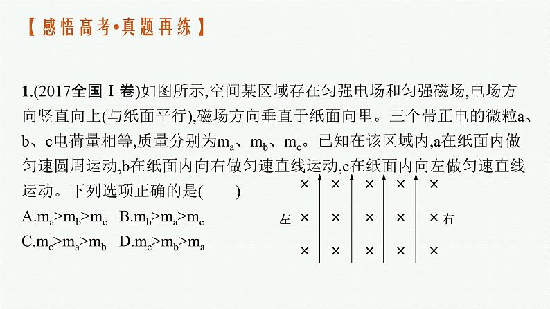 人教版新高考物理二轮复习课件 带电粒子在复合场中的运动05