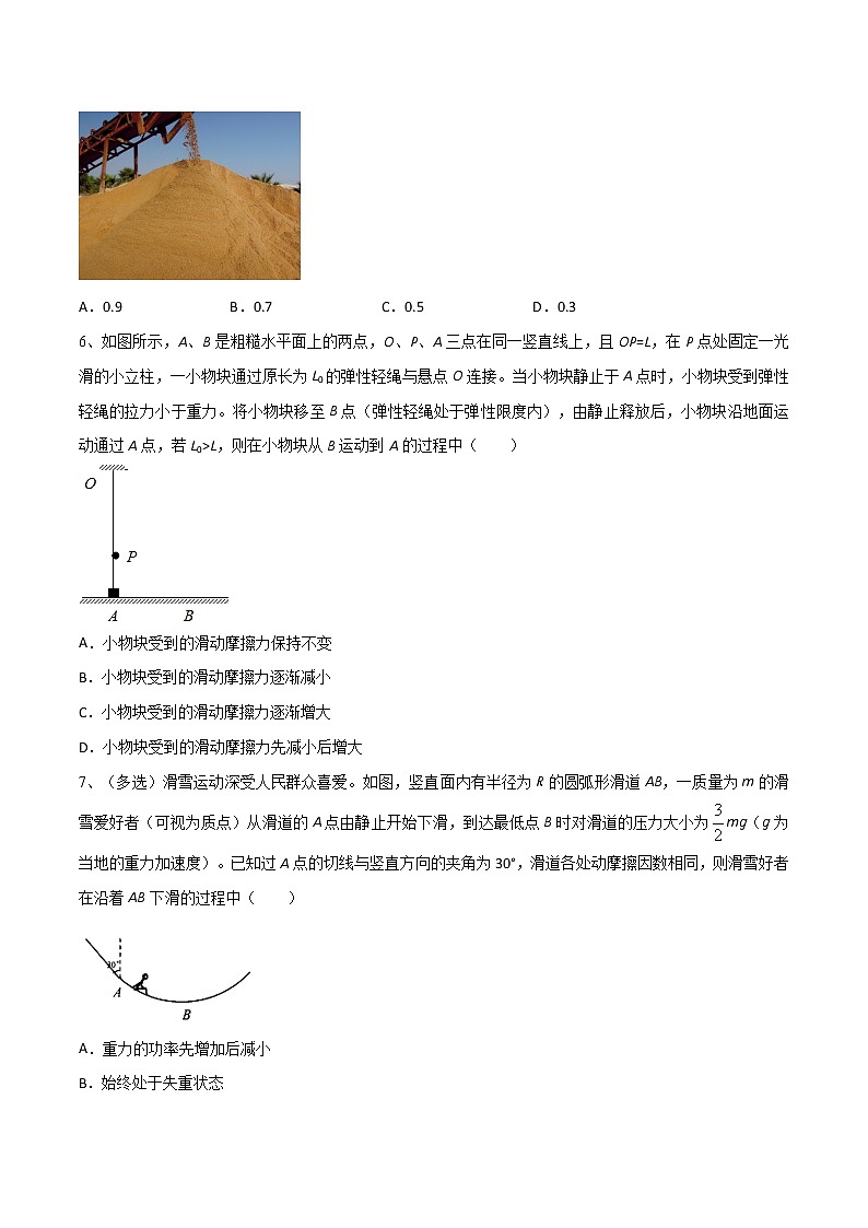 专题07  摩擦力的综合分析——2022年高考物理一轮复习小题多维练(全国通用)(原卷版)第3页