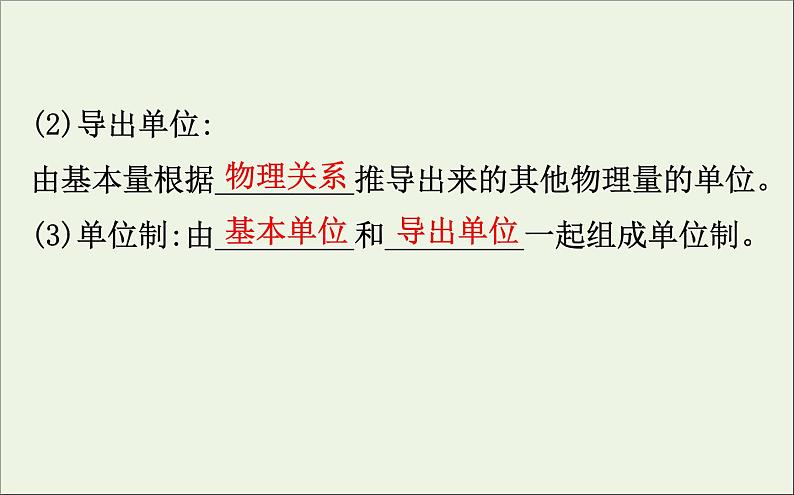 2022年高中物理第四章牛顿运动定律4力学单位制课件人教版必修104