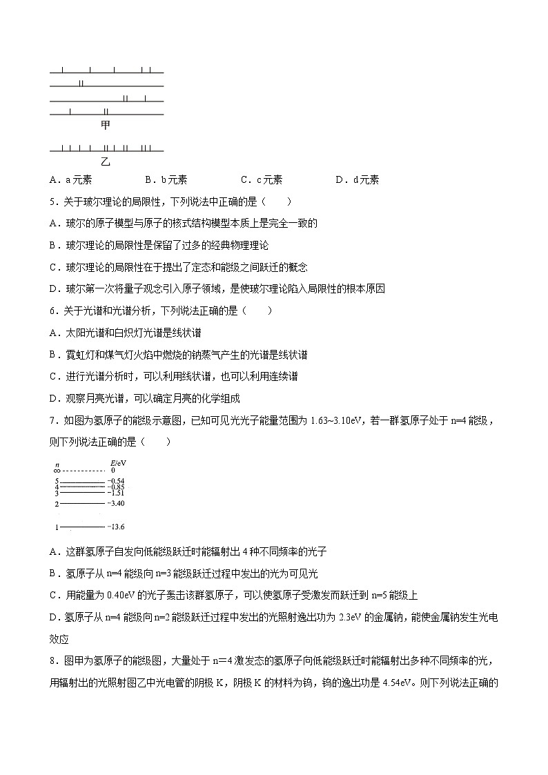 4.4 氢原子光谱和玻尔的原子模型 习题 高中物理新人教版选择性必修第三册(2022年)第2页