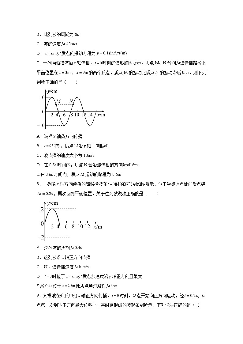 2021-2022学年高中物理新粤教版选择性必修第一册 3.3机械波的传播现象 同步练习(解析版)第3页