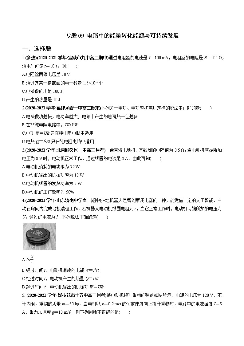 专题09 电路中的能量转化能源与可持续发展(原卷版)第1页