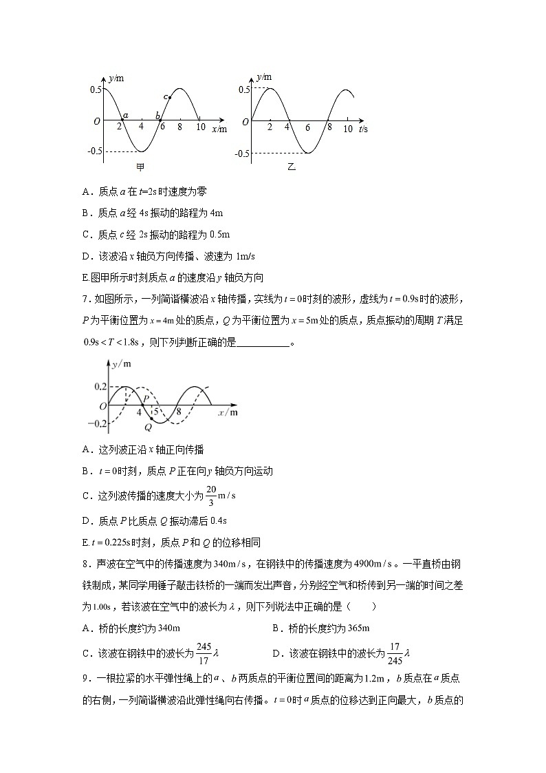 2021-2022学年高中物理新粤教版选择性必修第一册 3.2机械波的描述 课时作业(解析版) 练习03