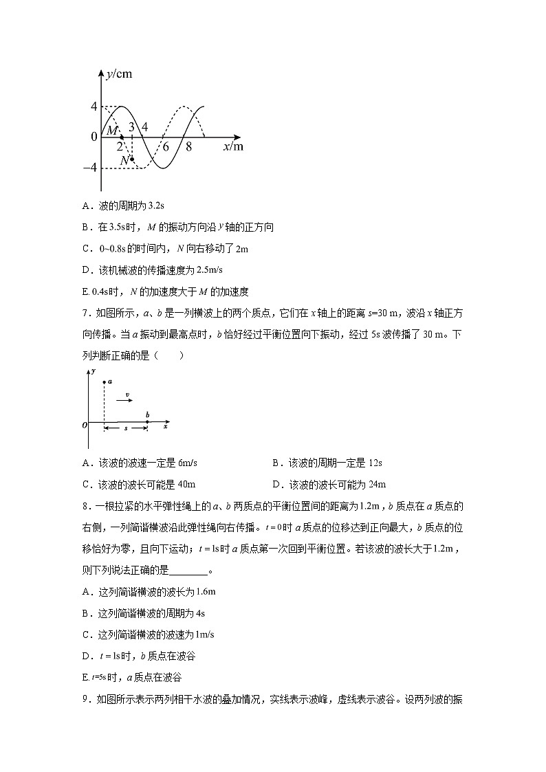 2021-2022学年高中物理新粤教版选择性必修第一册 3.3机械波的传播现象 课后作业(解析版)第3页