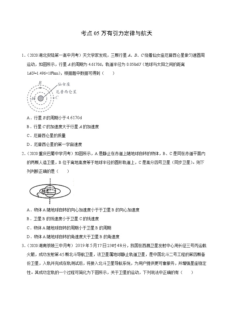 考点05万有引力定律与航天-2022届高三《新题速递·物理》10月刊(高考复习)01