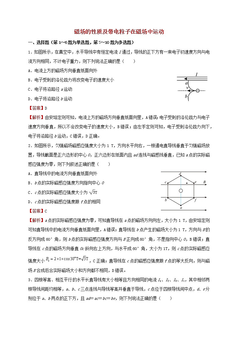 2022届高考物理二轮专题复习7磁场的性质及带电粒子在磁场中运动第1页
