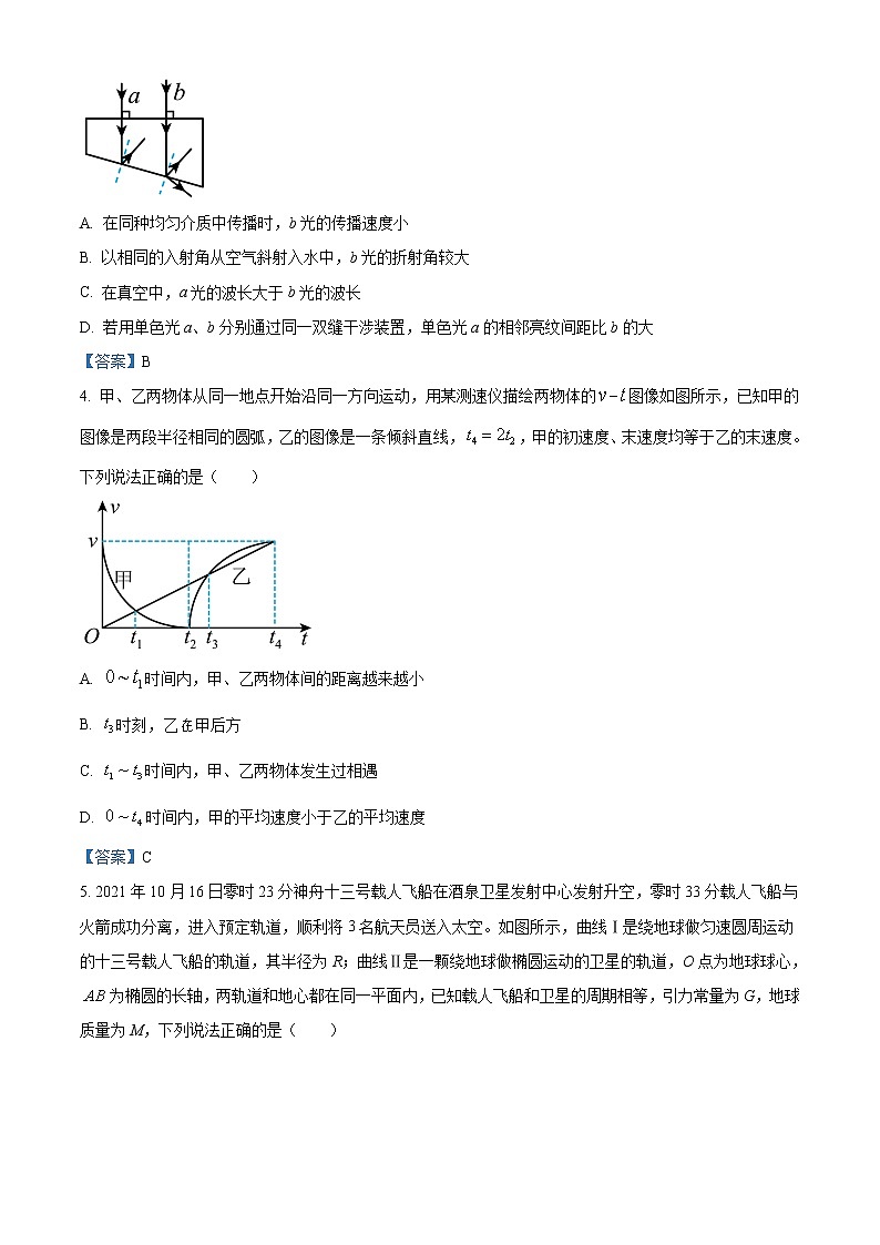 2022届辽宁省名校联盟高三下学期3月联合考试 物理试题(word版)第2页