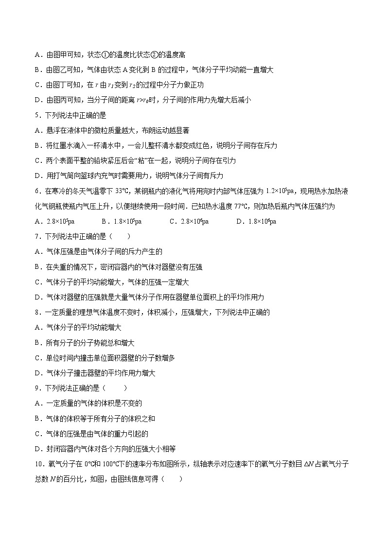 2.3查理定律和盖-吕萨克定律基础巩固2021—2022学年高中物理沪教版(2019)选择性必修第三册练习题第2页