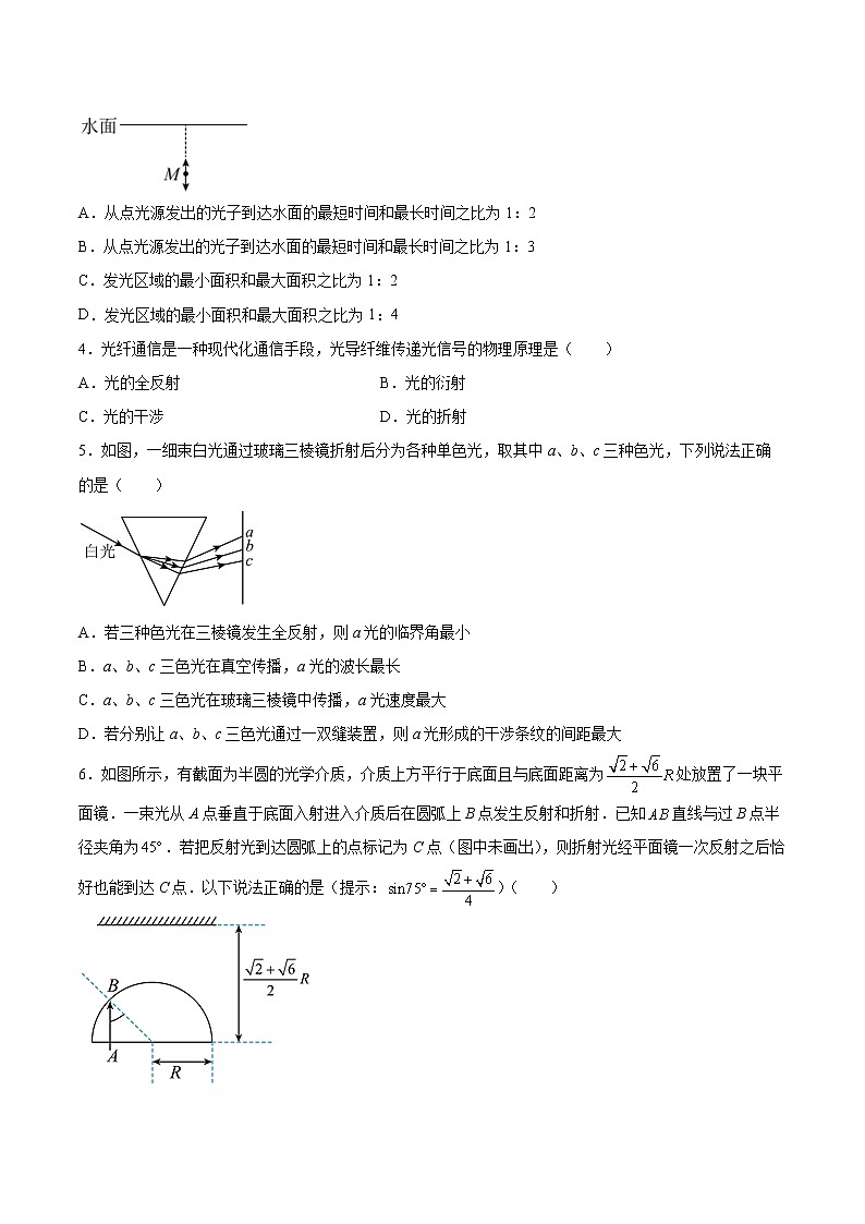 4.2全反射同步练习2021—2022学年高中物理人教版(2019)选择性必修第一册02