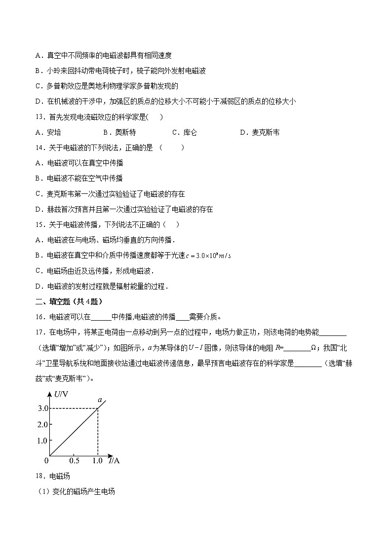 4.2电磁场与电磁波专题复习2021—2022学年高中物理人教版(2019)选择性必修第二册03
