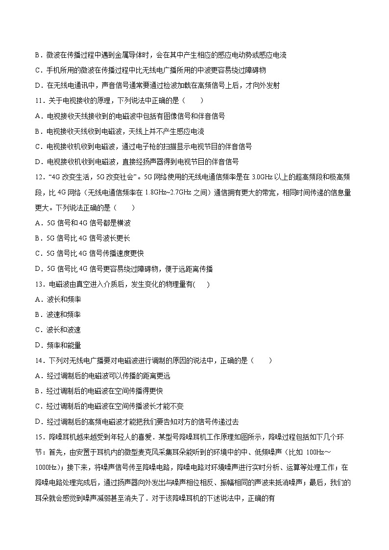 4.2电磁波的发射、传播和接收基础巩固2021—2022学年高中物理鲁科版(2019)选择性必修第二册练习题03
