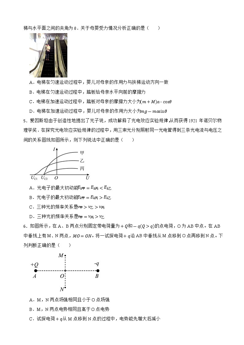 2022届辽宁省沈阳市高三上学期教学质量监测(一模)考试物理试卷02