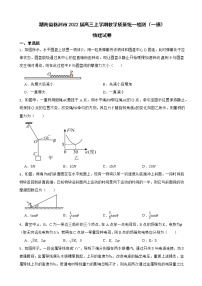 2022届湖南省株洲市高三上学期教学质量统一检测物理试卷（一）（解析版）