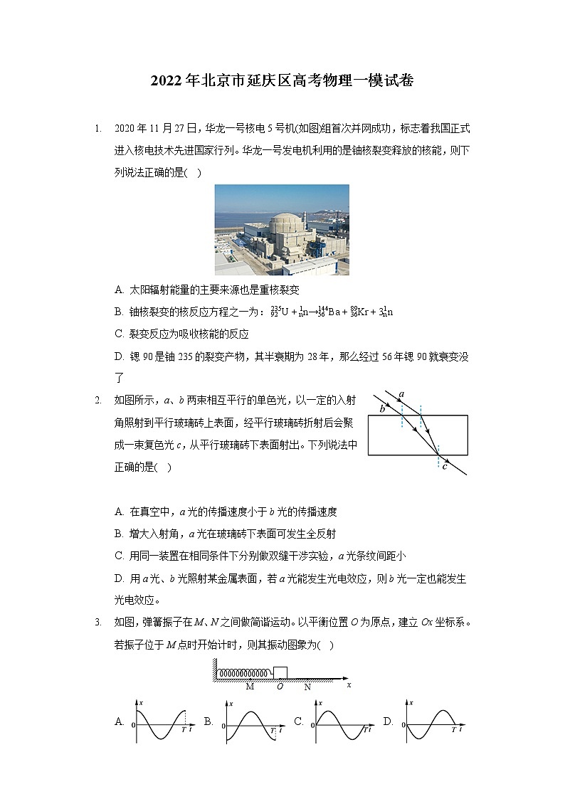2022年北京市延庆区高考物理一模试卷01